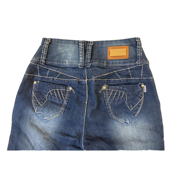 Vinizbena Y2K Jeans Womens 5 Blue High Rise Skinny Stretch Denim Distressed USA - Picture 3 of 9